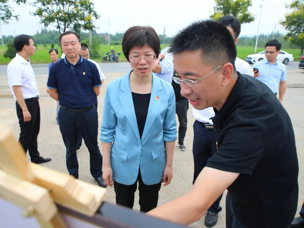 9月3日,县委书记石一婷在水口乡金思曼地块实地调研.