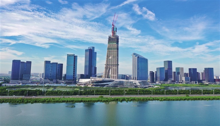 Main Landmark Tower of South Taihu CBD Has Been Topped